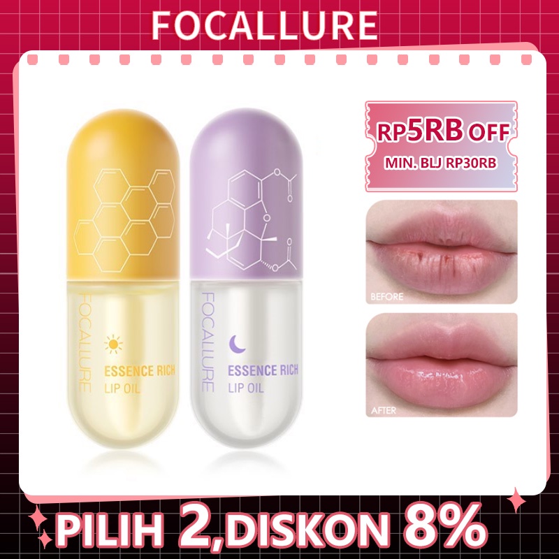 FOCALLURE Natural Lip Oil Day+Night Moisturized Repaired Lips Plumper Multi-uses Soften Lip Balm fa330