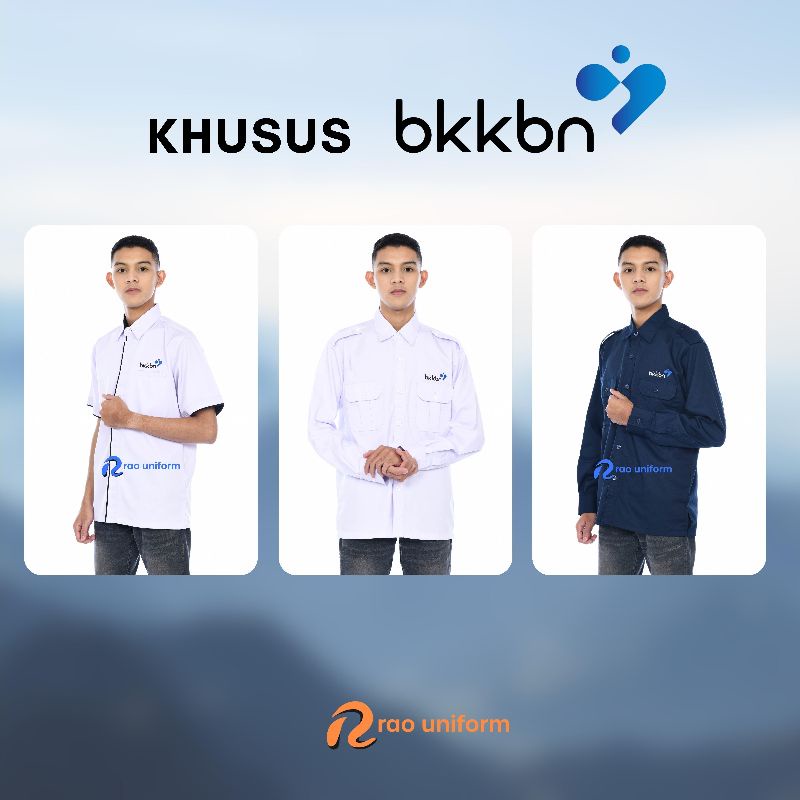 Seragam kerja BKKBN Murah/baju putih BKKBN/kemeja karyawan kantor PNS/kemeja putih custom bordir/baju kantor putih tangan panjang tambah bordir