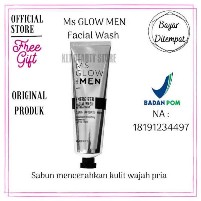 Facial Wash MS Glow Men - MS Glow For Men - Perawatan Kulit Cowok - MS GLOW for Men