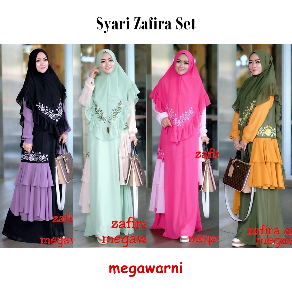 Syar'i  Zafira by Megawarni / Set Dress Khimar