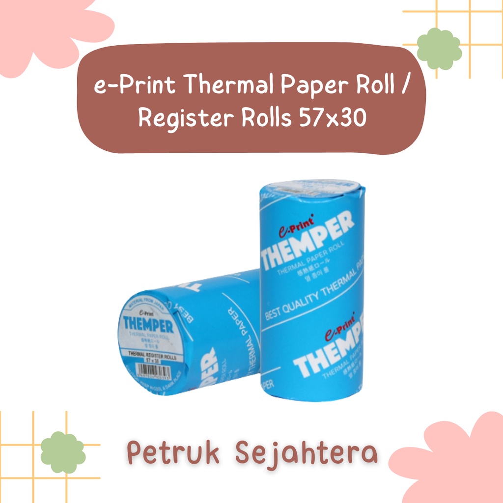 

[ROL] KERTAS THERMAL PAPER ROLL EPRINT 57 X 30 CORELESS KERTAS STRUK KASIR*