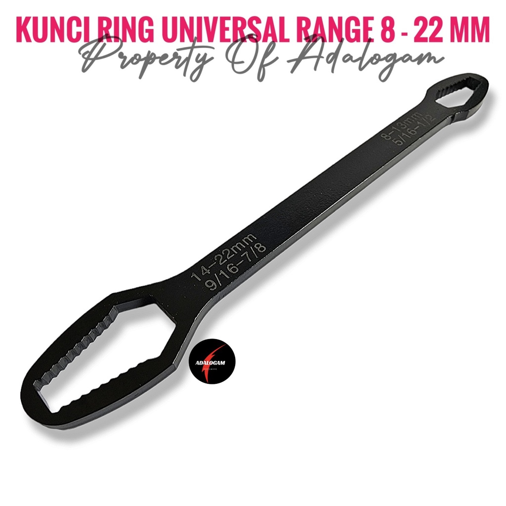 KUNCI RING Universal Adjustable Double Head Wrench Kunci Ring Pas Set