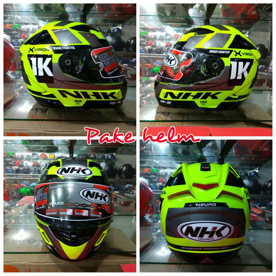 DISKON HELM NHK FULL FACE HELM NHK HELM NHK GP1000 XVISION YELLOW
