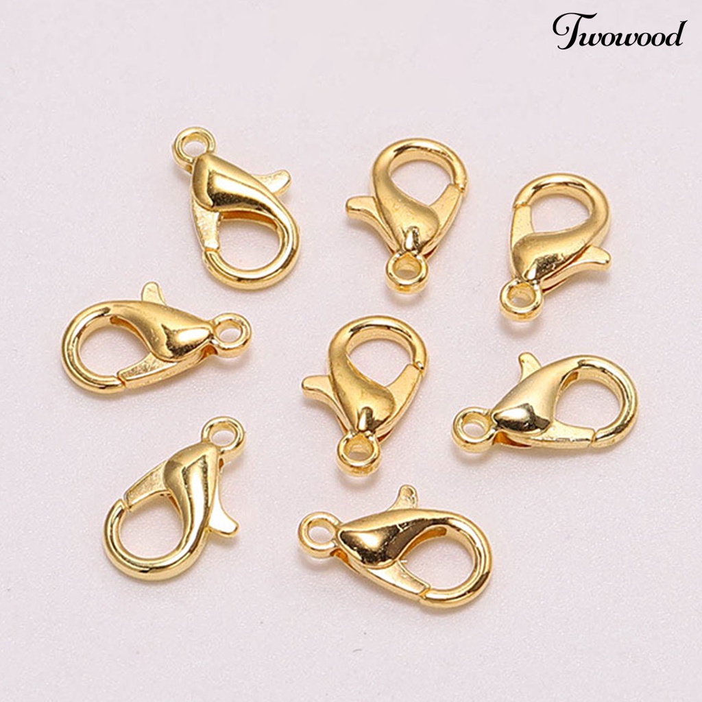 Twowood 50Pcs Lobster Hooks Plated Multipurpose DIY Bracelet Necklace Key Ring Lobster Clasps Jewelry Findings