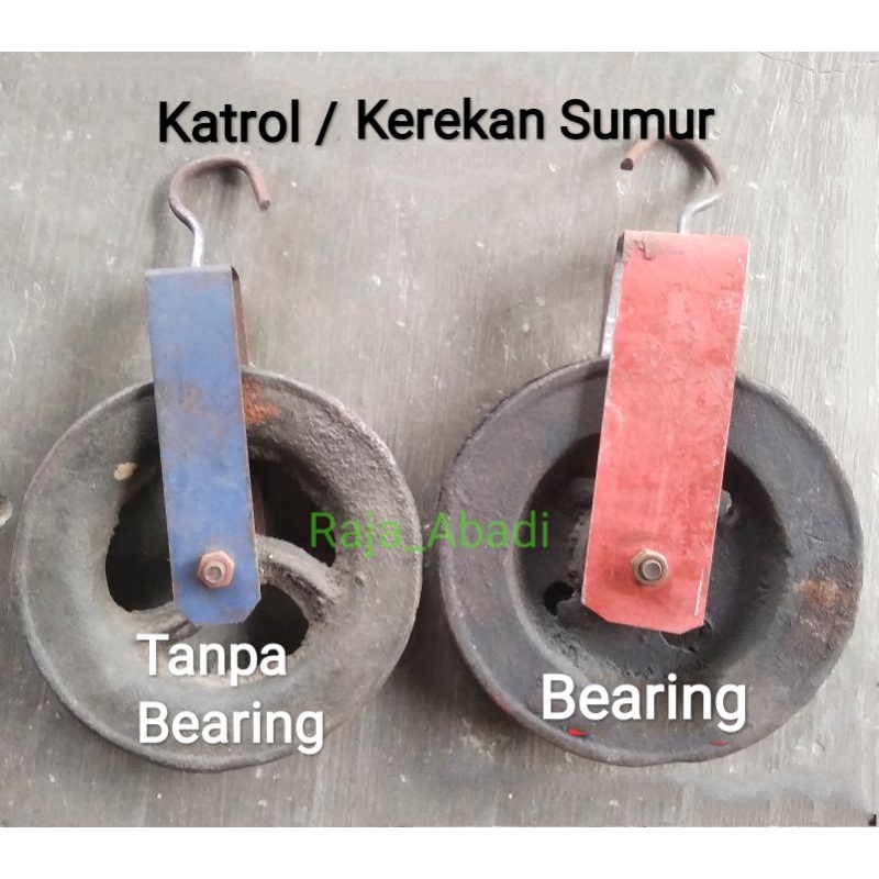 Kerekan sumur - katrol sumur - katrol timba sumur - katrol beban - katrol timba bangunan - katrol besi bearing - katrol tanpa bearing - katrol dari besi - katrol timba air - kerakan serbaguna