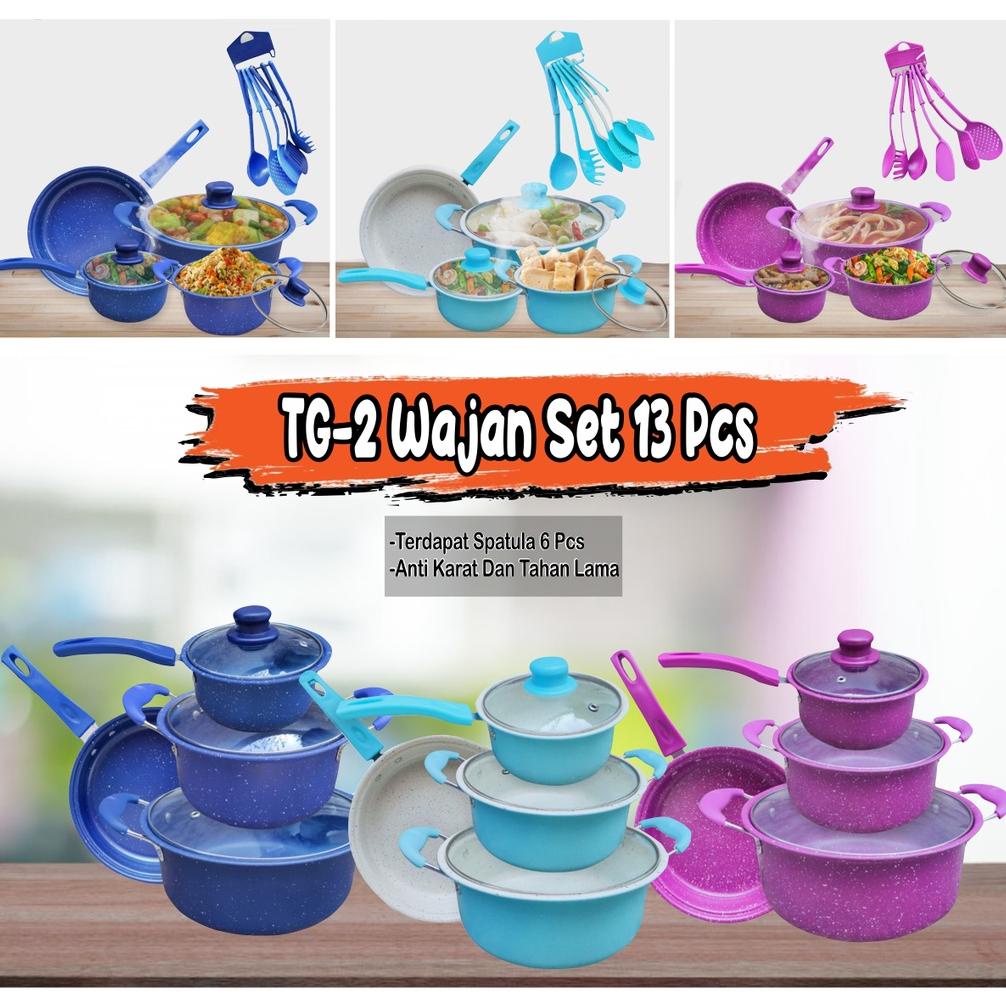 Panci Set 13 Tutup Kaca Serbaguna Panci Set Lengkap Stainless Steel . , ..