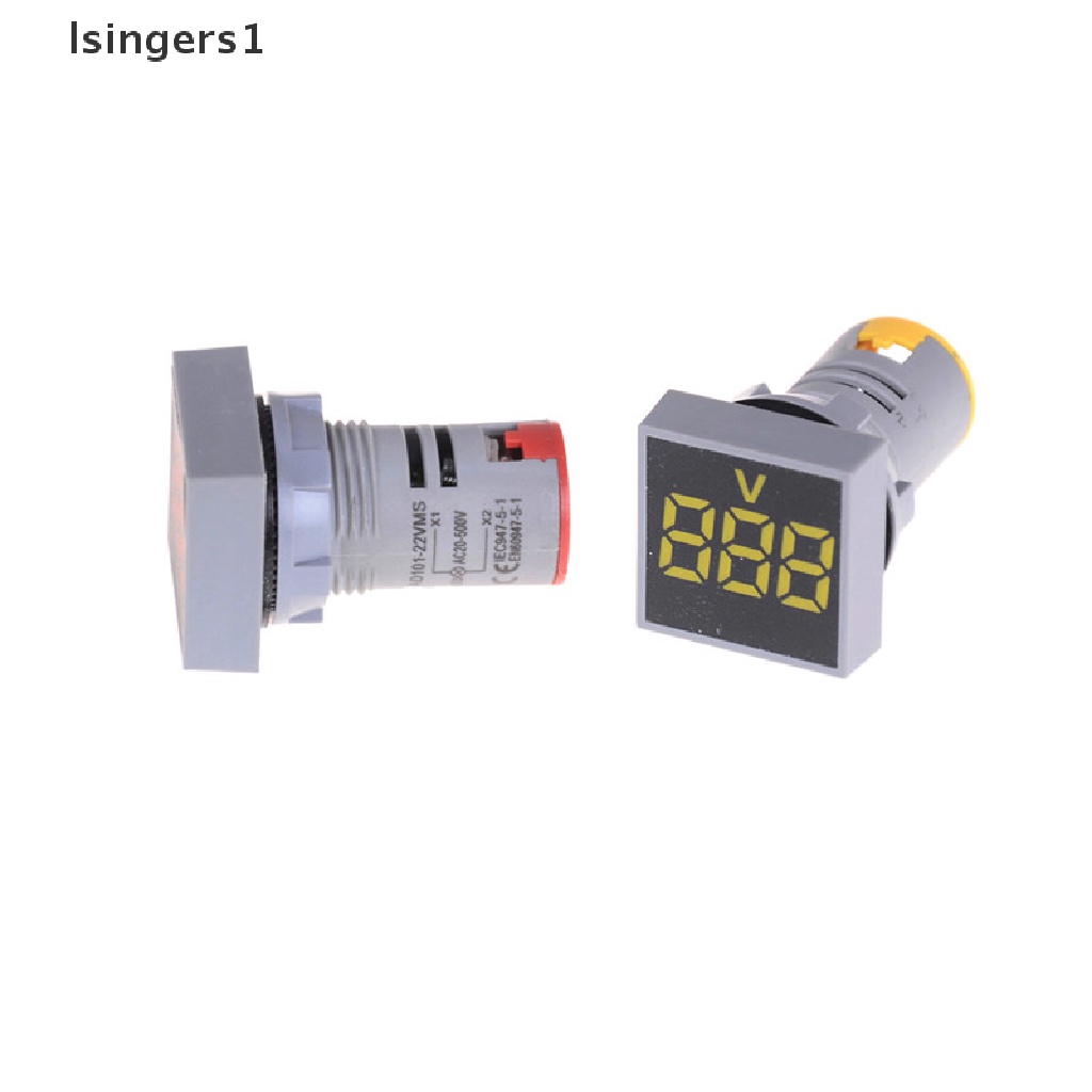 (lsingers1) Panel Voltmeter Digital LED 22MM AC12-500V Bentuk Persegi