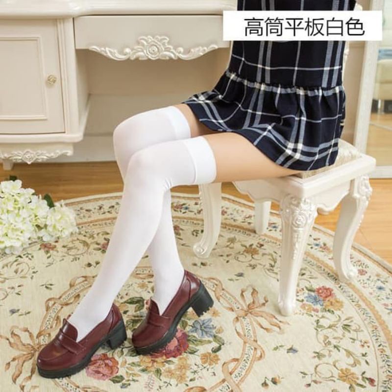 KAOS KAKI STOCKING SEPAHA HITAM BLACK PUTIH WHITE BEIGE OVERKNEE SOCKS OKSK