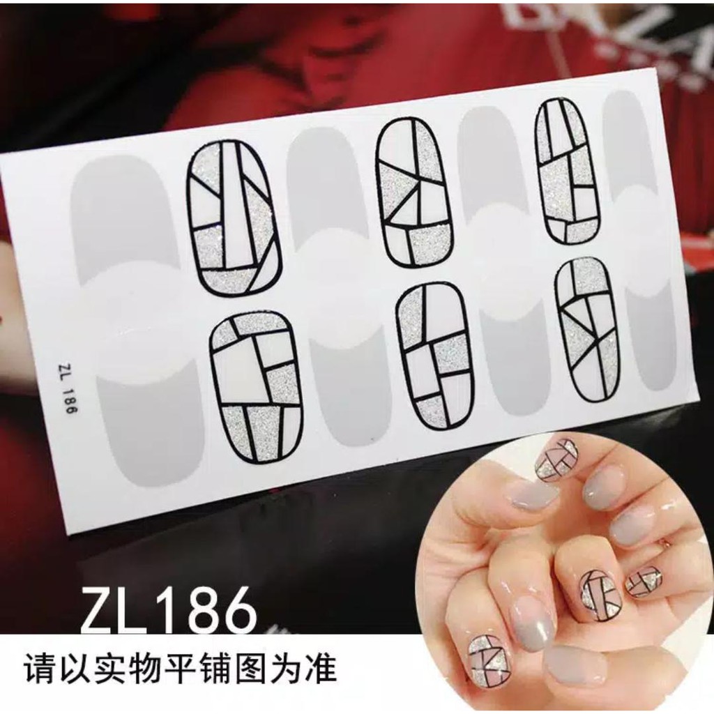 RANDOM 3D Nail sticker Waterproof for Women ( free buffer/kikir)