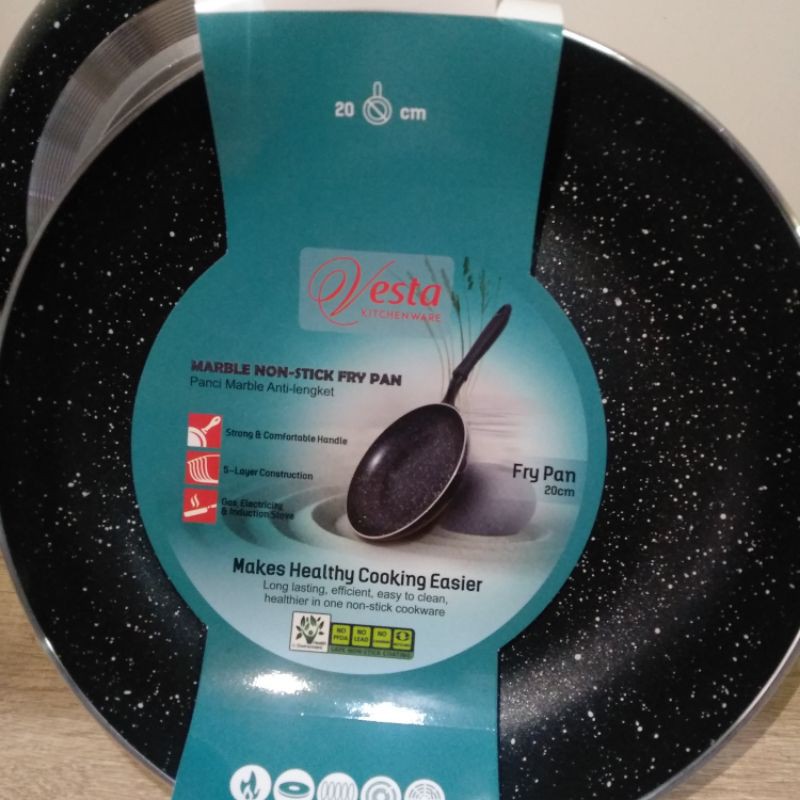 FRY PAN MARBLE VESTA 20 CM | MARBLE NON STICK FRY PAN