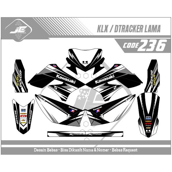 Decal stiker klx dtracker lama 236