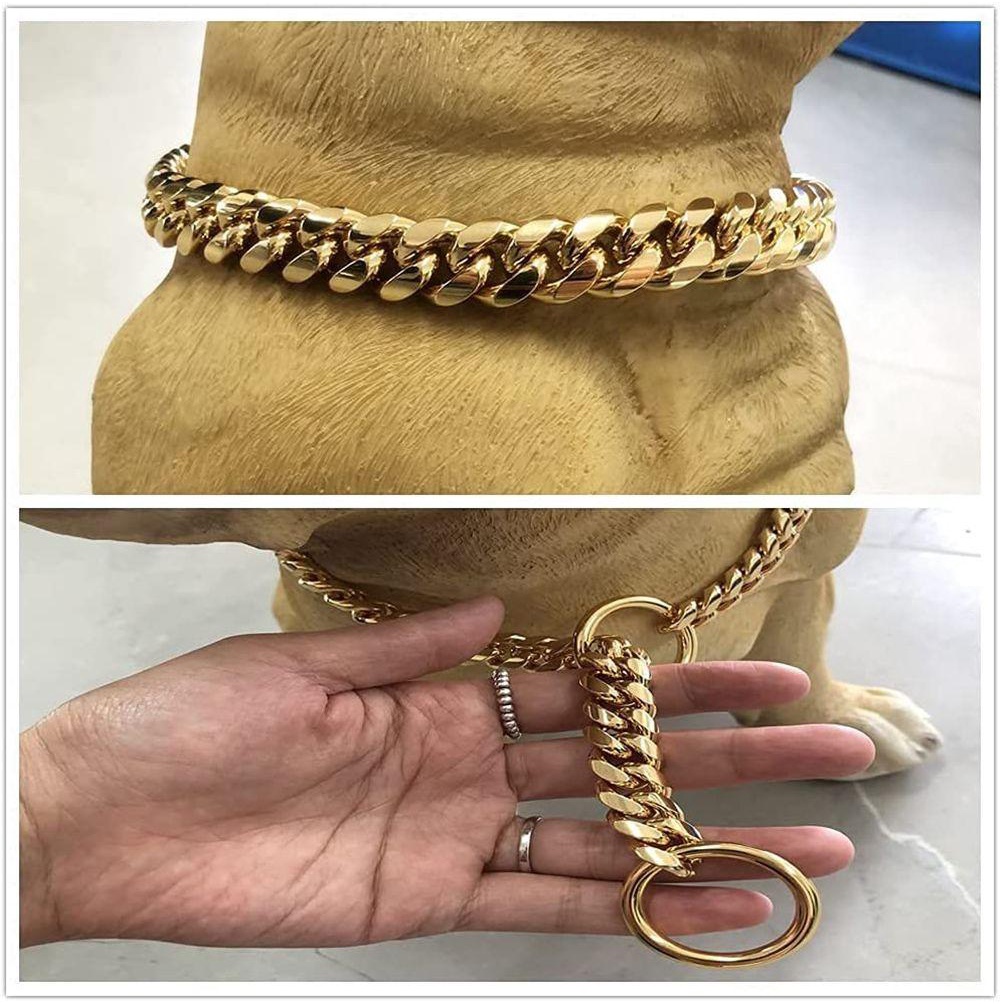 Suyo Golden Chain New Stainless Steel Kerah Metalik Rantai Kuba