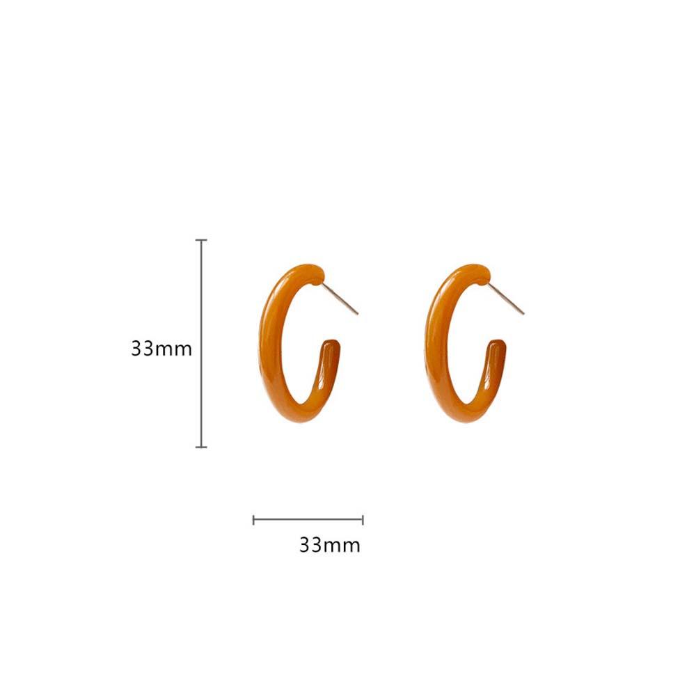 Needway Anting Hoop Wanita Manis Gadis Korea Anting Resin