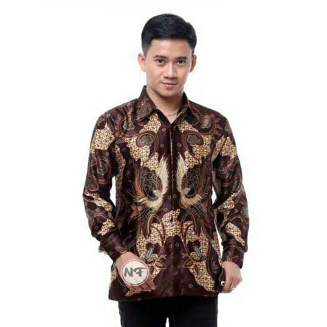 Kemeja Batik Semi Sutra Silky Premium Super Berfuring Batik Pekalongan Halus M L Xl Xxl