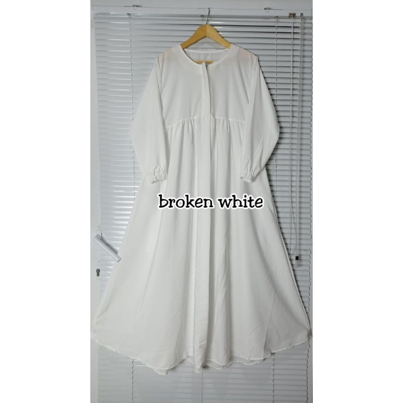 {COD}Babydol terlarisss//Lamia babydol wolfis terbaru//Gamis lamia wolfis COD//Dress COD terlarisss//COD Terlariss Terbaru-Broken white