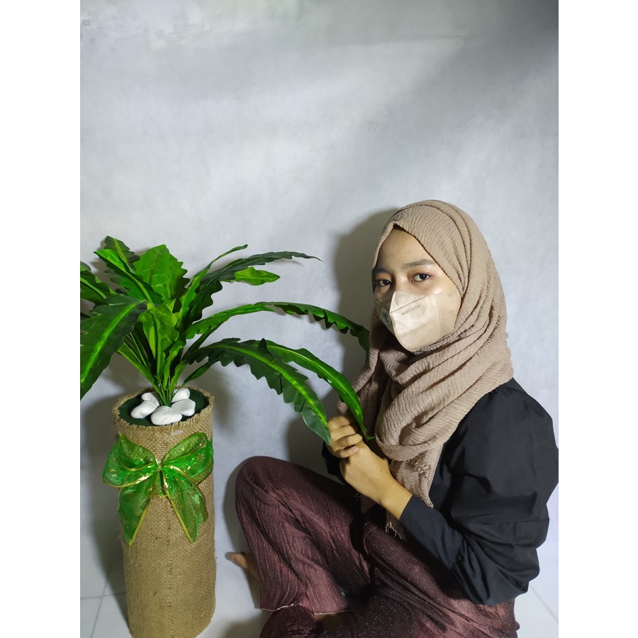 Pajangan Pakis SARANG BURUNG - Tanaman Imitasi Dekorasi Cantik