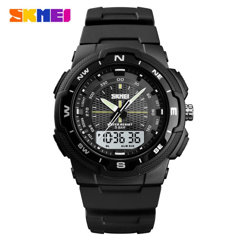 SKMEI 1454 Jam Tangan Pria Digital Analog Dual Time WK-SBY