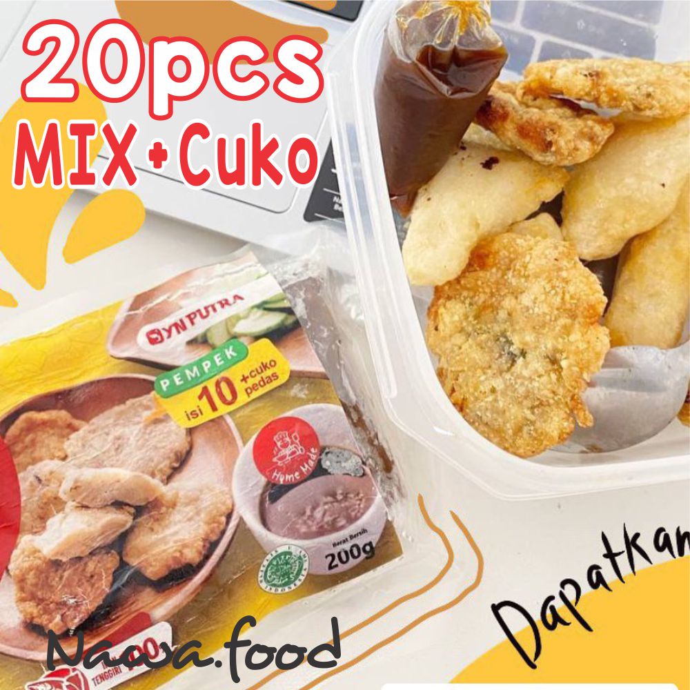 

PEMPEK PALEMBANG KECIL PAKET CAMPUR ISI 20PCS/1KG + CUKO PEMPEK FROZEN MAKANAN BEKU FROZEN FOOD