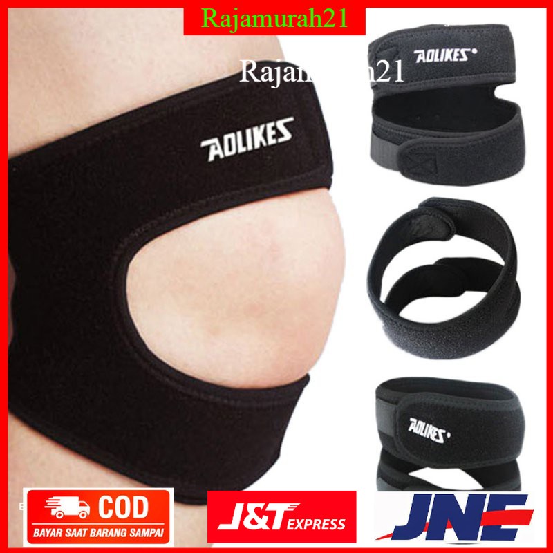 AOLIKES Pelindung Lutut Olahraga Fitness Knee Support Brace Guard - black