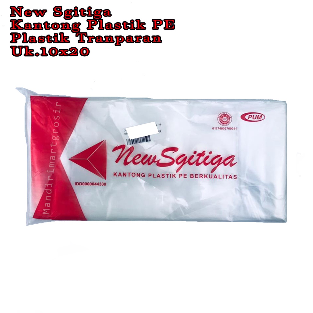 Kantong Plastik PE *New Sgitiga * Plastik Tranparan * Uk.10x20