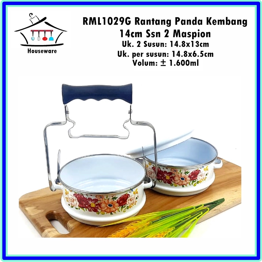 RML1029G Rantang Panda Kembang 14cm/2 Susun 2 Maspion