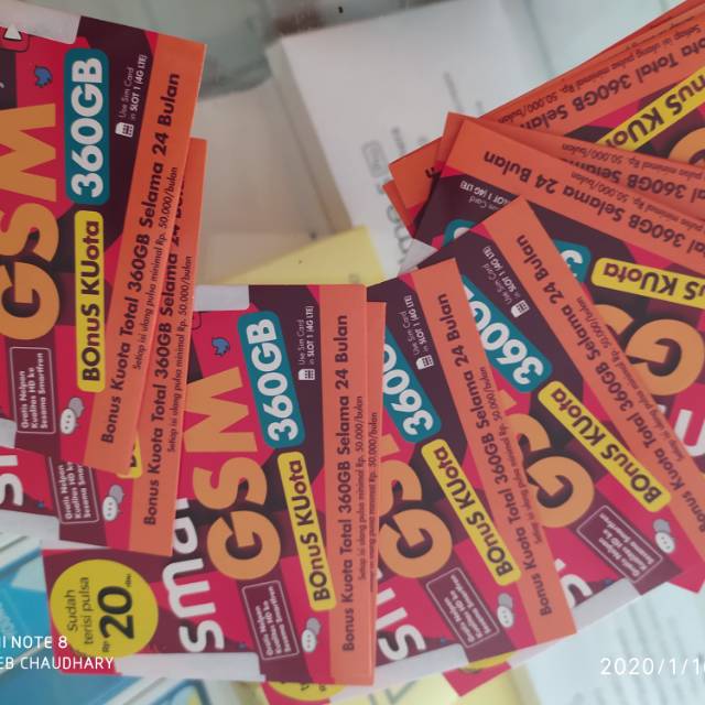 5 pcs perdana Smartfren Bosku bonus pulsa 20000 dan kuota hingga 360 gb