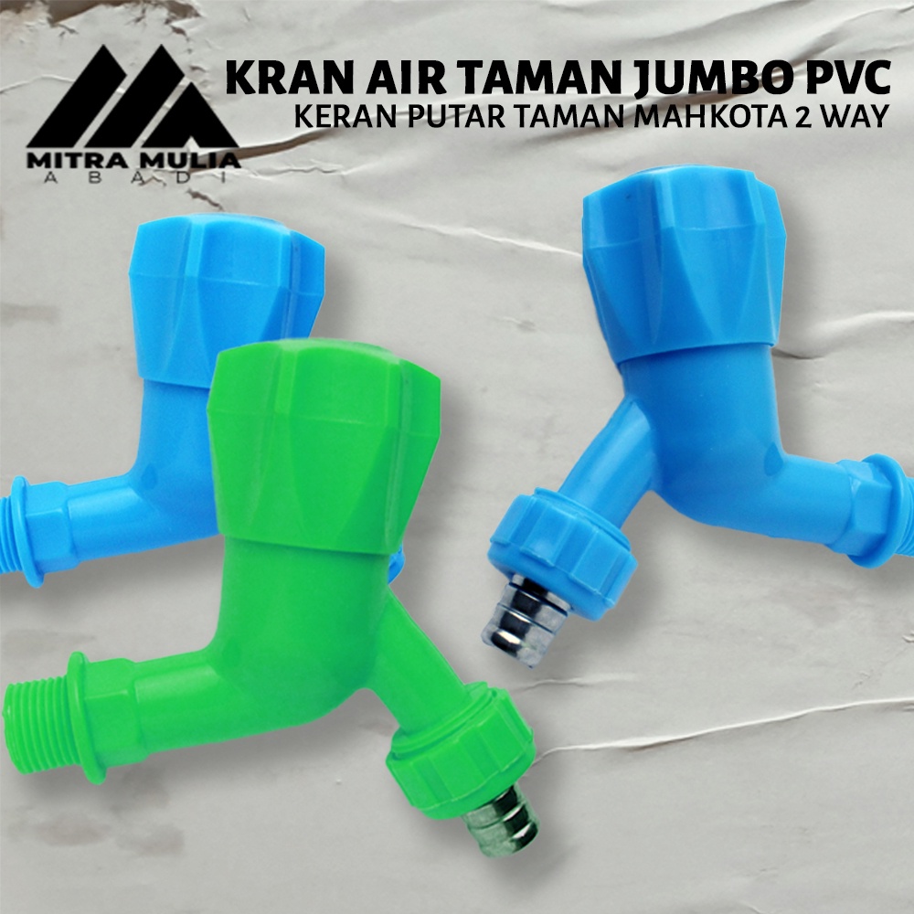 Kran Air Jumbo PVC keran putar mahkota 2 way 1/2&quot;