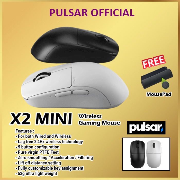 Pulsar X2 MINI Wireless Gaming Mouse Ambidextrous Light-Weight X 2