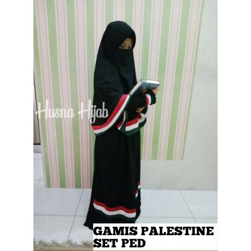 [HUSNA COLLECTION] Gamis Palestine Set Free Cadar / Set Gamis Palestine