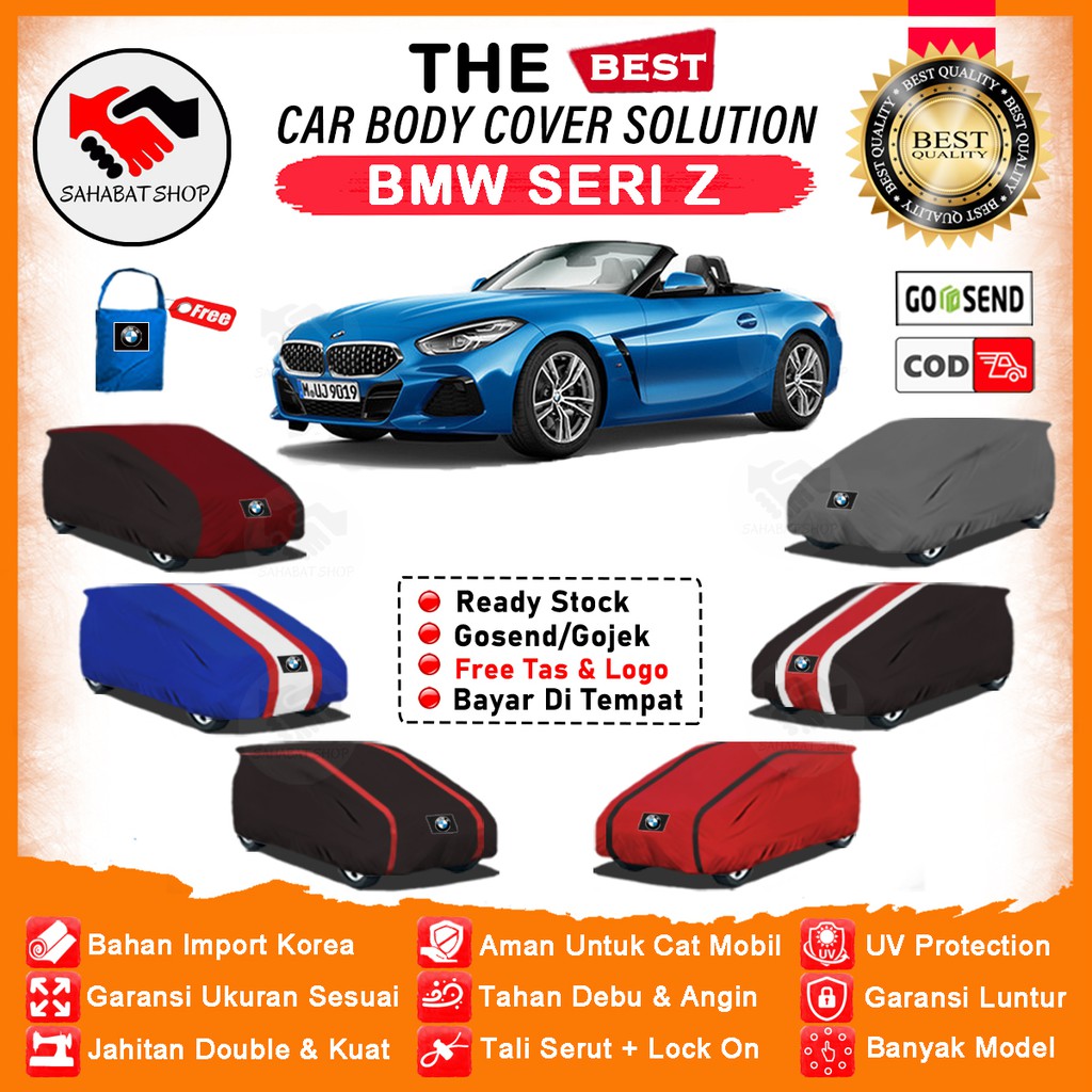 Sahabat Body Cover Mobil BMW Z / Sarung Penutup BMW Seri Z Outdoor / Selimut Mantel Tutup Jas Kerudung Pelindung Kerodong Pembungkus Kelambu Tutupan Terpal Bungkus Mantol Mobil BMW Seri Z Waterproof Anti Air Model Orange