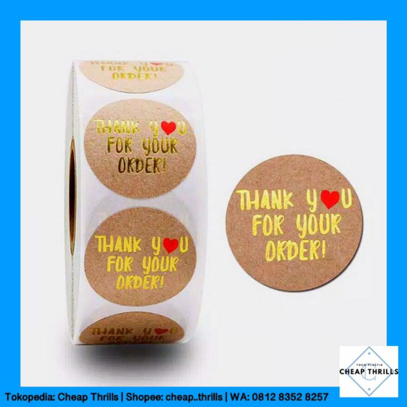 Sticker Hias Mini Thankyou isi 100pcs