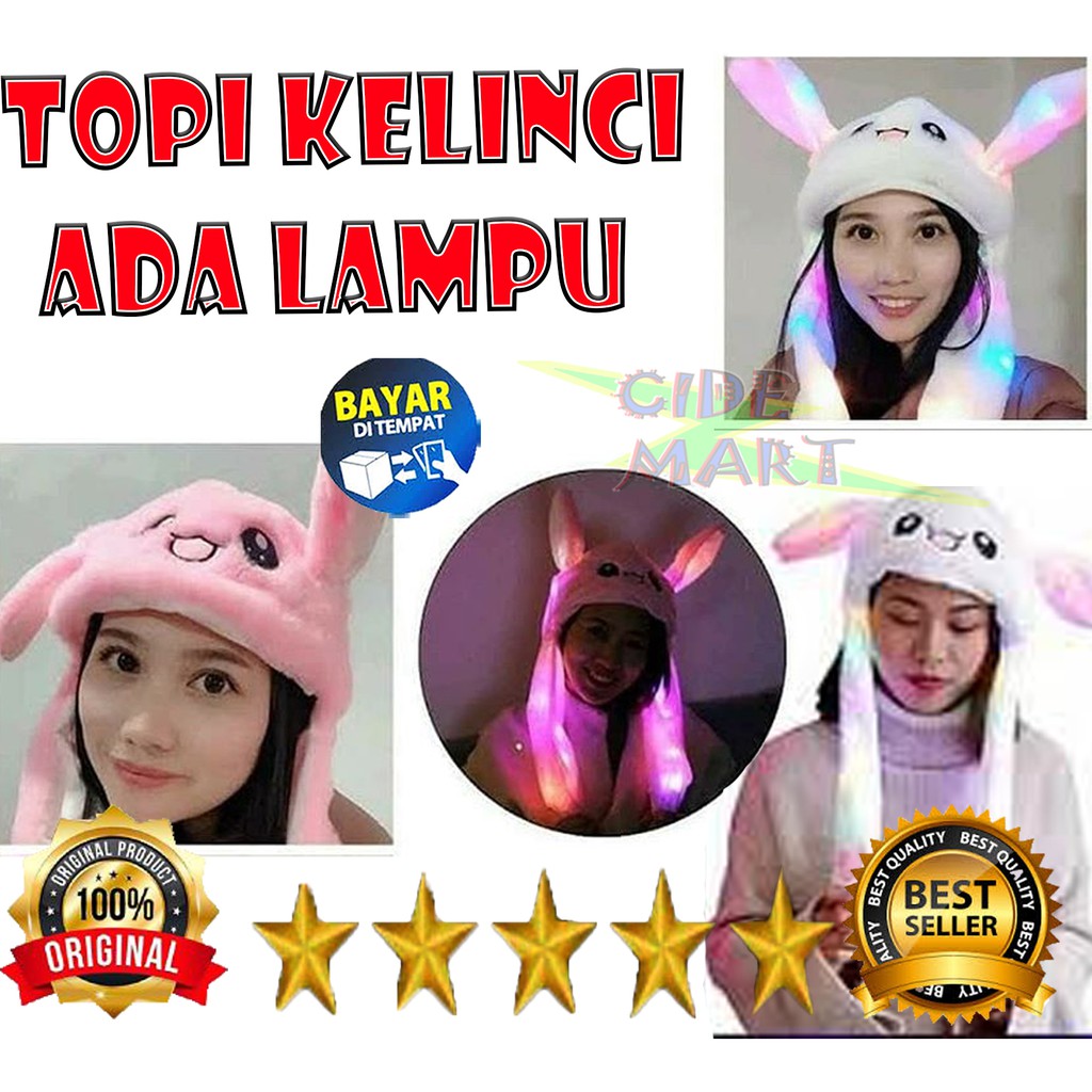 [ADA LED] BUNNY HAT LED / TOPI KELINCI / TIK TOK TOPI KUPING BERGERAK DENGAN LED