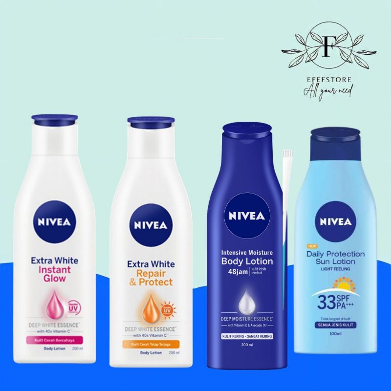 Nivea Sun Lotion | Nivea Intensive Moisture Lotion | Nivea Instant Glow Lotion | Nivea Extra White