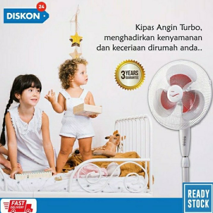 KIPAS ANGIN BERDIRI TURBO 16&quot; CFR-3086 / STAND FAN MERAH BERGARANSI