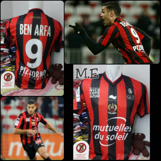 JERSEY OGC NICE HOME 2015/2016 - BEN ARFA 9