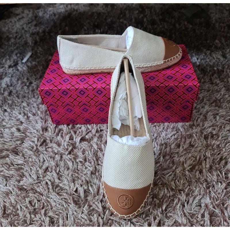 sepatu tb espadrilles natural luggage size 7 original shoes