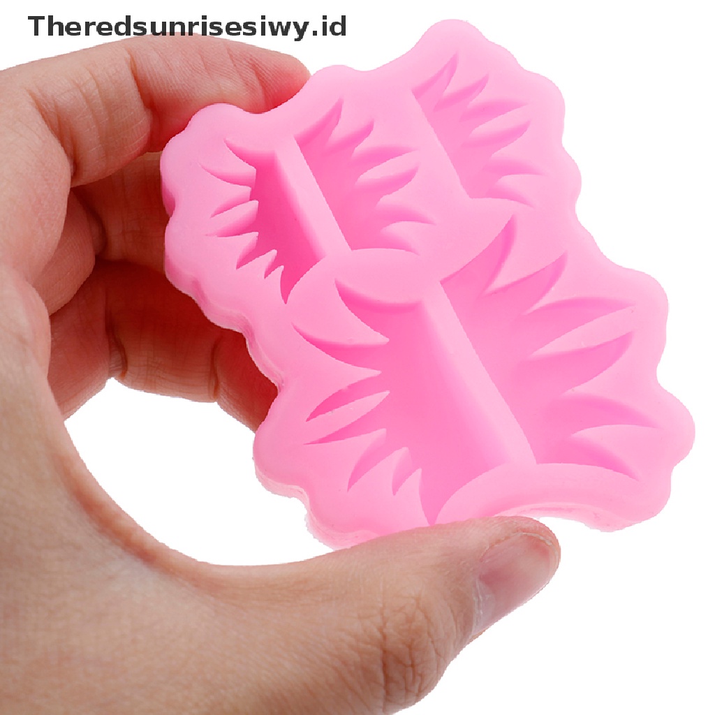 (Theredsunrisesiwy.Id) Cetakan Fondant / Cokelat Bentuk Rumput Bahan Silikon Untuk Dekorasi Kue / Dapur Diy
