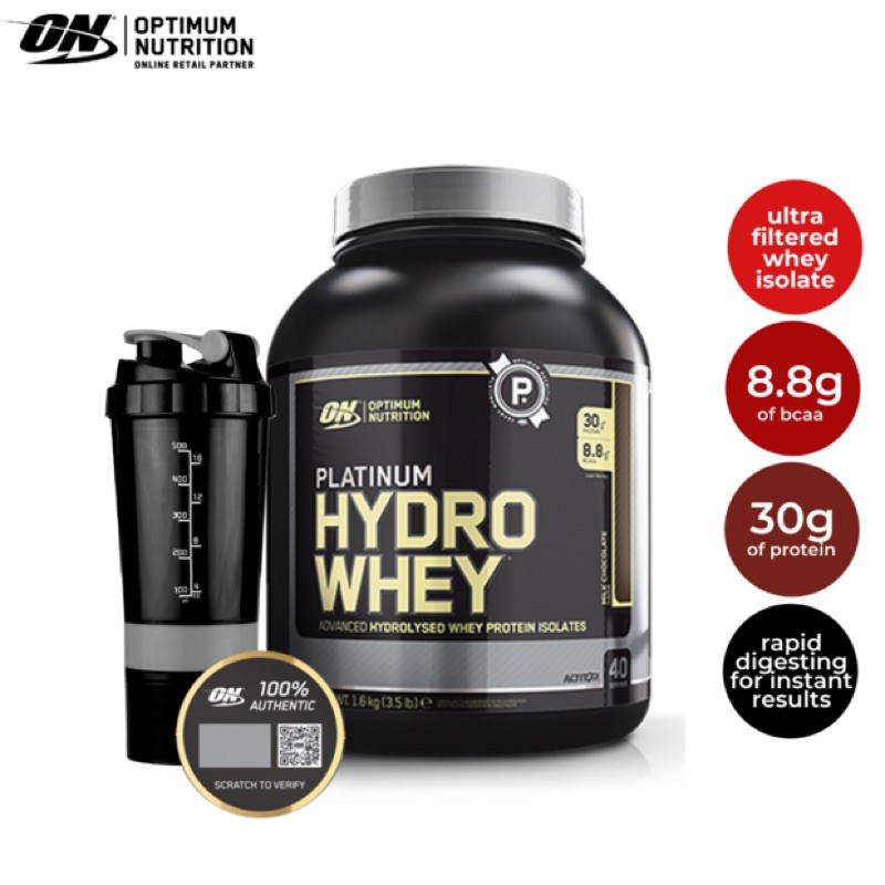 ON OPTIMUM NUTRITION HYDRO WHEY 3.5 LBS SUPLEMEN HYROLIZED SUSU FITNES FITNESS TINGGI PROTEIN GYM