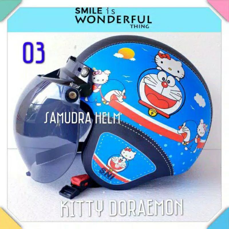 Helm bogo dewasa Helm kulit karakter Helm halfface cewek