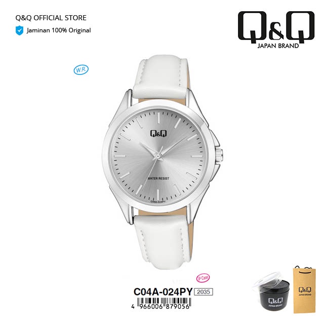 Q&Q QnQ QQ Jam Tangan Arloji Wanita Fashion Analog Kulit - C04 C04A Water Resist 3 BAR-5