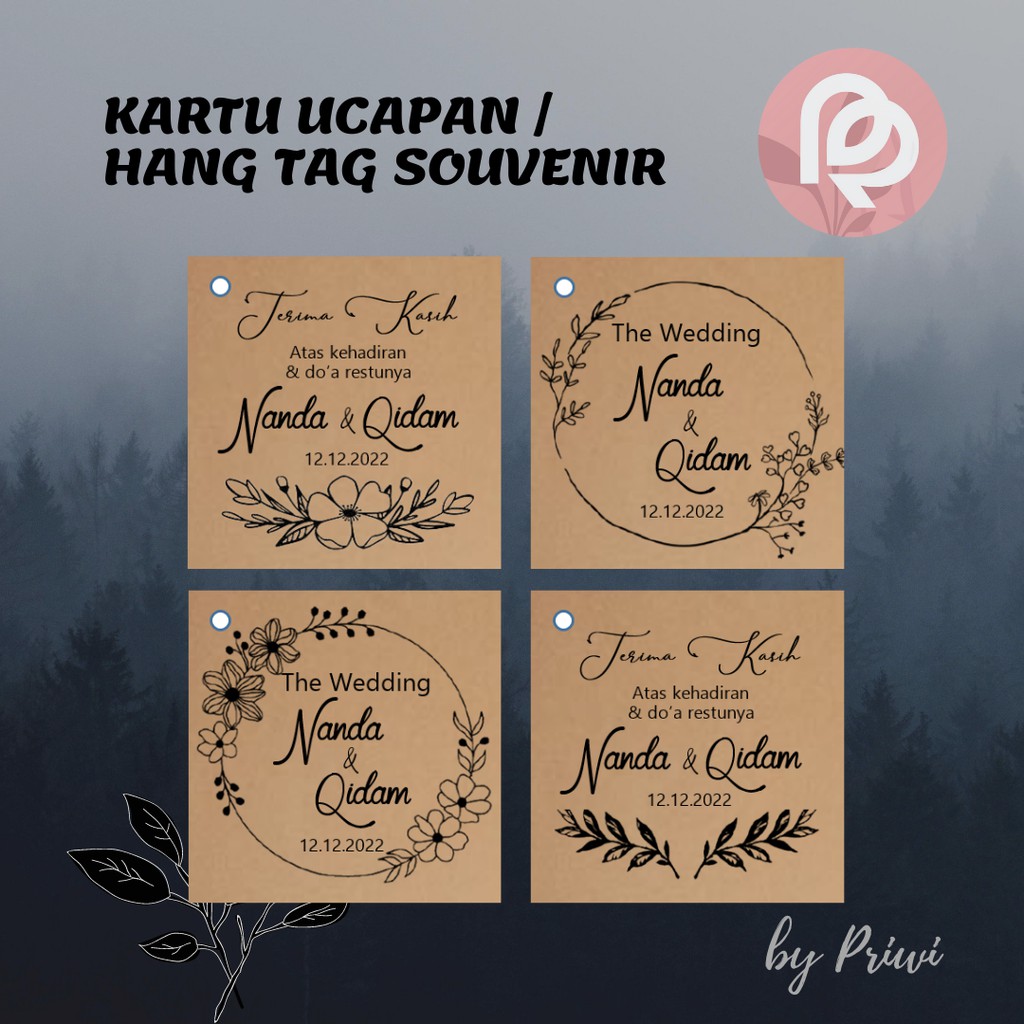Jual KARTU UCAPAN TERIMA KASIH / KARTU SOUVENIR / HANG TAG SOUVENIR