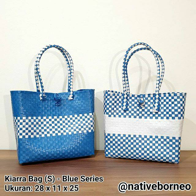 Kiarra Bag Small Blue Series Tas Anyam Plastik  Tas  