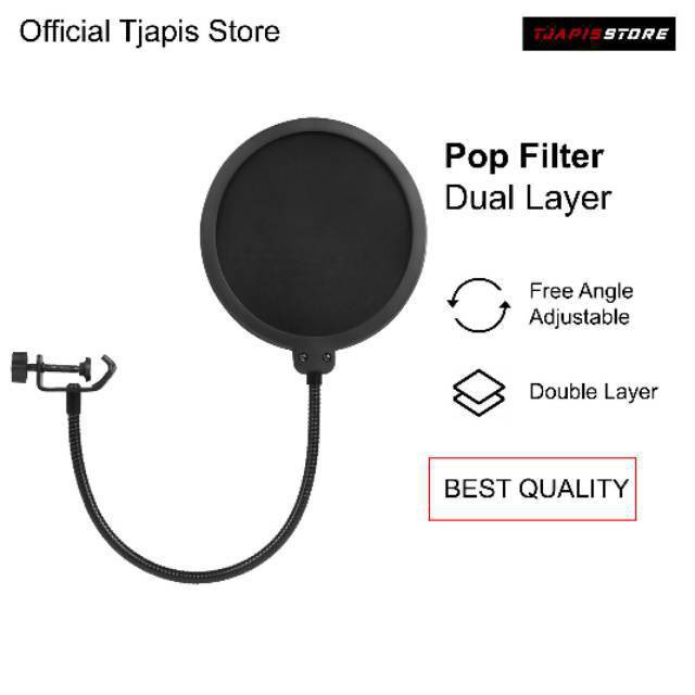 POP FILTER WINDSCREEN DUAL LAYER MIKROFON MICROPHONE LOSIDAZ