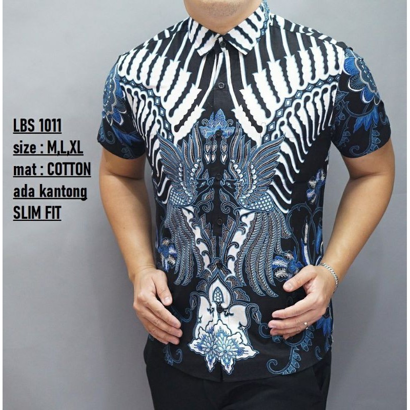 CBS 705 BATIK PRIA SLIMFIT LENGAN PENDEK COLIN DION