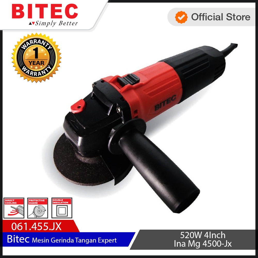 BITEC - MESIN GERINDA TANGAN EXPERT 520W 4&quot; - INA MG 4500-JX - GARANSI RESMI 1 TAHUN