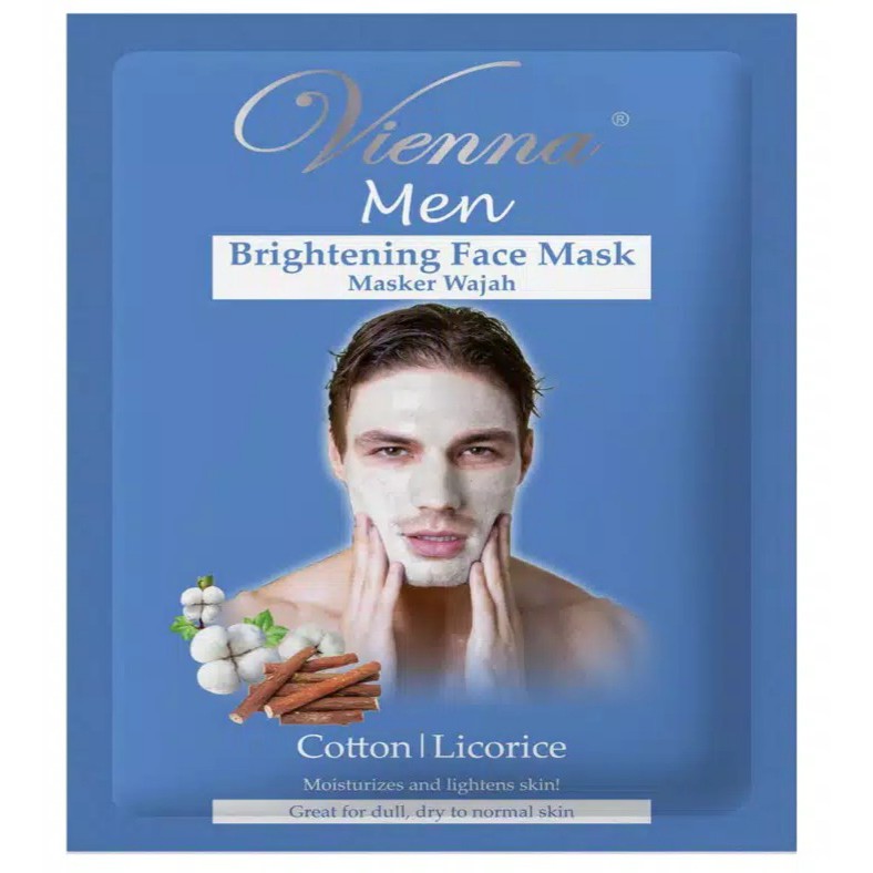 Masker VIENNA MEN Brightening Face Mask 15 mL Cotton Licorice