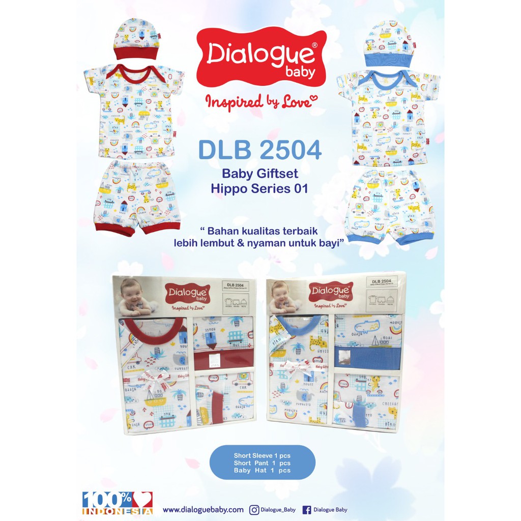 ♥BabyYank♥ DIALOGUE BABY GIFT SET HIPPO SERIES DFB2504 DFB2505 DFB2506 - PAKET KADO PAKAIAN BAYI TERMURAH