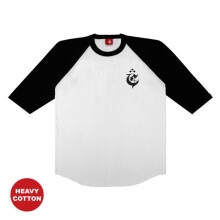 KAOS RAGLAN CROSSOVER | GOFRO WHITE BLACK