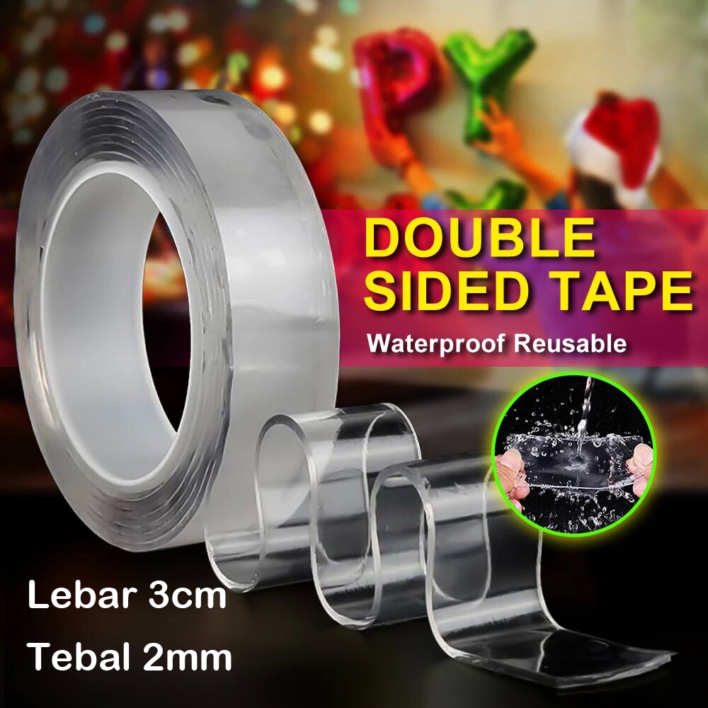 Nano Tape Double Tape Ajaib Solatip Isolasi Dobel Tip Serbaguna Lebar 3cm