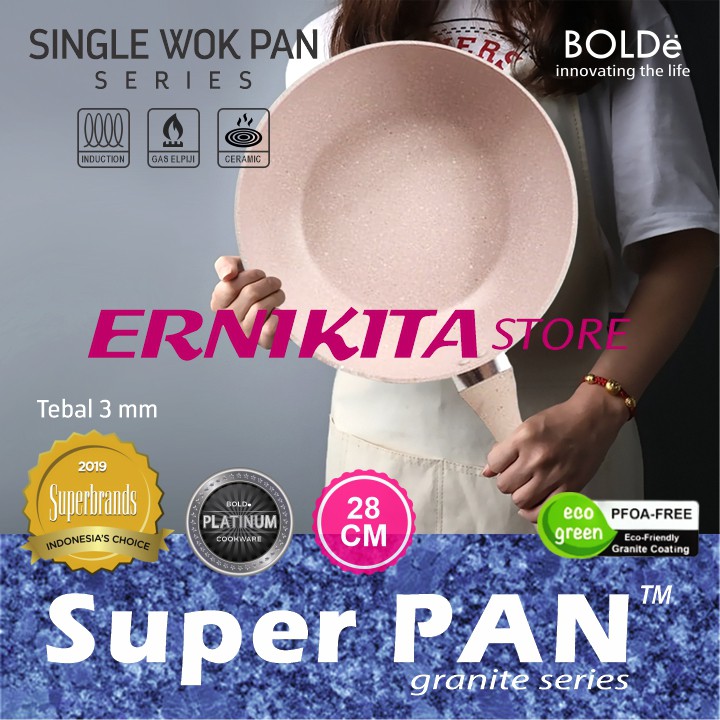 BOLDe WOK PAN 28 CM - Super Pan Wajan Granite Coating